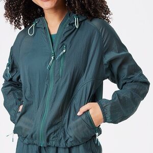 OUTDOOR VOICES Green Colorblock Windbreaker Jacket